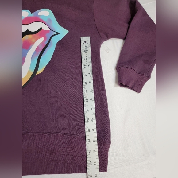 Treasure & Bond Kid's Oversize Sweatshirt In Purple Plum Rolling Stones Large - Picture 4 of 8